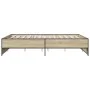 Sonoma oak metal engineered wood bed frame 160x200 cm by vidaXL, Beds and slatted bases - Ref: Foro24-3279878, Price: 143,35 ...