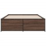 Bettgestell aus Holzwerkstoff, Eiche, braunes Metall, 140 x 190 cm von vidaXL, Betten und Lattenroste - Ref: Foro24-3279901, ...