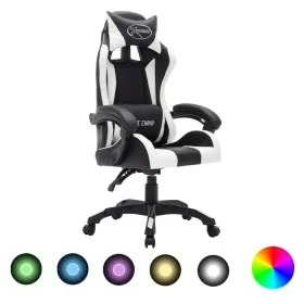 Gaming-Stuhl mit RGB-LED-Leuchten, Kunstleder schwarz und weiß von vidaXL, Bürostühle - Ref: Foro24-288001, Preis: 201,49 €, ...