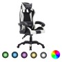 Gaming chair with RGB LED lights, white and black synthetic leather. by vidaXL, Office chairs - Ref: Foro24-288001, Price: 20...