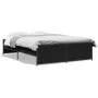 Engineered wood and black metal bed frame 120x200cm by vidaXL, Beds and slatted bases - Ref: Foro24-3279892, Price: 137,47 €,...