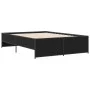 Engineered wood and black metal bed frame 120x200cm by vidaXL, Beds and slatted bases - Ref: Foro24-3279892, Price: 137,47 €,...