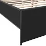 Engineered wood and black metal bed frame 120x200cm by vidaXL, Beds and slatted bases - Ref: Foro24-3279892, Price: 137,47 €,...