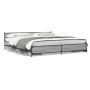Cama con cajones madera ingeniería gris Sonoma 200x200 cm de vidaXL, Camas y somieres - Ref: Foro24-3279915, Precio: 204,77 €...