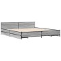 Cama con cajones madera ingeniería gris Sonoma 200x200 cm de vidaXL, Camas y somieres - Ref: Foro24-3279915, Precio: 204,77 €...
