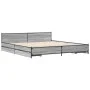Sonoma-graues Holzwerkstoffbett mit Schubladen 200x200 cm von vidaXL, Betten und Lattenroste - Ref: Foro24-3279915, Preis: 20...