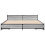 Cama con cajones madera ingeniería gris Sonoma 200x200 cm de vidaXL, Camas y somieres - Ref: Foro24-3279915, Precio: 204,77 €...