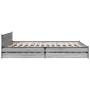 Cama con cajones madera ingeniería gris Sonoma 200x200 cm de vidaXL, Camas y somieres - Ref: Foro24-3279915, Precio: 204,77 €...