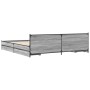 Cama con cajones madera ingeniería gris Sonoma 200x200 cm de vidaXL, Camas y somieres - Ref: Foro24-3279915, Precio: 204,77 €...