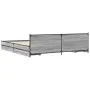 Sonoma-graues Holzwerkstoffbett mit Schubladen 200x200 cm von vidaXL, Betten und Lattenroste - Ref: Foro24-3279915, Preis: 20...