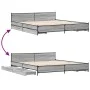 Cama con cajones madera ingeniería gris Sonoma 200x200 cm de vidaXL, Camas y somieres - Ref: Foro24-3279915, Precio: 202,26 €...