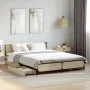 Sonoma oak engineered wood bed with drawers 135x190 cm by vidaXL, Beds and slatted bases - Ref: Foro24-3279948, Price: 172,53...