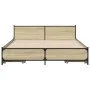 Sonoma oak engineered wood bed with drawers 135x190 cm by vidaXL, Beds and slatted bases - Ref: Foro24-3279948, Price: 172,53...
