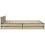 Sonoma oak engineered wood bed with drawers 135x190 cm by vidaXL, Beds and slatted bases - Ref: Foro24-3279948, Price: 172,53...