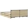 Sonoma oak engineered wood bed with drawers 135x190 cm by vidaXL, Beds and slatted bases - Ref: Foro24-3279948, Price: 172,53...