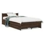 Cama con cajones madera de ingeniería marrón roble 75x190 cm de vidaXL, Camas y somieres - Ref: Foro24-3279976, Precio: 148,2...