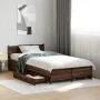 Cama con cajones madera de ingeniería marrón roble 75x190 cm de vidaXL, Camas y somieres - Ref: Foro24-3279976, Precio: 148,2...