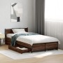 Eichenbraunes Holzwerkstoffbett mit Schubladen 75x190 cm von vidaXL, Betten und Lattenroste - Ref: Foro24-3279976, Preis: 150...