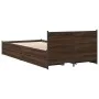 Cama con cajones madera de ingeniería marrón roble 75x190 cm de vidaXL, Camas y somieres - Ref: Foro24-3279976, Precio: 148,2...