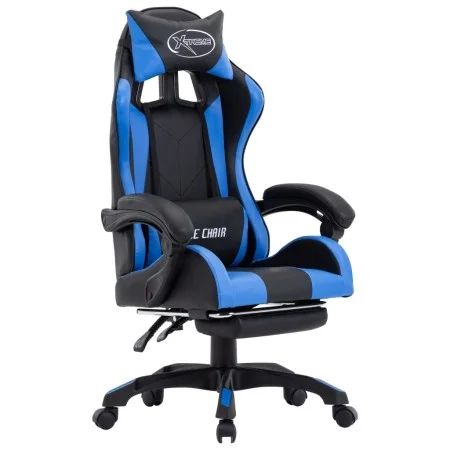 Gaming chair with footrest blue and black synthetic leather by vidaXL, Office chairs - Ref: Foro24-287986, Price: 198,02 €, D...