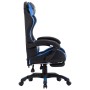 Gaming-Stuhl mit Fußstütze aus blauem und schwarzem Kunstleder von vidaXL, Bürostühle - Ref: Foro24-287986, Preis: 189,68 €, ...