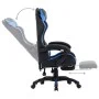Silla gaming con reposapiés cuero sintético azul y negro de vidaXL, Sillas de oficina - Ref: Foro24-287986, Precio: 197,98 €,...