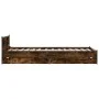 Smoked oak engineered wood bed with drawers 75x190 cm by vidaXL, Beds and slatted bases - Ref: Foro24-3279974, Price: 143,49 ...