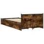 Bett aus geräuchertem Eichenholzwerkstoff mit Schubladen 75x190 cm von vidaXL, Betten und Lattenroste - Ref: Foro24-3279974, ...