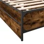 Smoked oak engineered wood bed with drawers 75x190 cm by vidaXL, Beds and slatted bases - Ref: Foro24-3279974, Price: 143,49 ...
