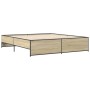 Bettgestell aus Holzwerkstoff und Metall, Sonoma-Eiche, 180 x 200 cm von vidaXL, Betten und Lattenroste - Ref: Foro24-3279873...