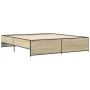 Engineered wood metal bed frame Sonoma oak 180x200 cm by vidaXL, Beds and slatted bases - Ref: Foro24-3279873, Price: 149,35 ...
