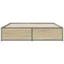 Engineered wood metal bed frame Sonoma oak 180x200 cm by vidaXL, Beds and slatted bases - Ref: Foro24-3279873, Price: 149,35 ...