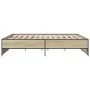Engineered wood metal bed frame Sonoma oak 180x200 cm by vidaXL, Beds and slatted bases - Ref: Foro24-3279873, Price: 149,35 ...