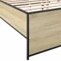 Engineered wood metal bed frame Sonoma oak 180x200 cm by vidaXL, Beds and slatted bases - Ref: Foro24-3279873, Price: 149,35 ...