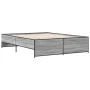 Sonoma gray metal engineered wood bed frame 140x200 cm by vidaXL, Beds and slatted bases - Ref: Foro24-3279890, Price: 142,26...