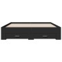 Black engineered wood bed with drawers 140x200 cm by vidaXL, Beds and slatted bases - Ref: Foro24-3280385, Price: 174,70 €, D...