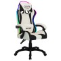 Gaming-Stuhl mit RGB-LED-Lichtern aus schwarzem und weißem Kunstleder von vidaXL, Bürostühle - Ref: Foro24-288005, Preis: 194...