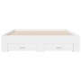 White engineered wood bed frame with drawers 160x200 cm by vidaXL, Beds and slatted bases - Ref: Foro24-3280370, Price: 178,2...