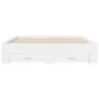 White engineered wood bed frame with drawers 160x200 cm by vidaXL, Beds and slatted bases - Ref: Foro24-3280370, Price: 177,0...
