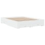 White engineered wood bed frame with drawers 160x200 cm by vidaXL, Beds and slatted bases - Ref: Foro24-3280370, Price: 178,2...