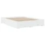 White engineered wood bed frame with drawers 160x200 cm by vidaXL, Beds and slatted bases - Ref: Foro24-3280370, Price: 177,0...