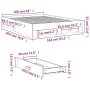 White engineered wood bed frame with drawers 160x200 cm by vidaXL, Beds and slatted bases - Ref: Foro24-3280370, Price: 177,0...