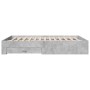 Betongraues Holzwerkstoffbett mit Schubladen 140x200 cm von vidaXL, Betten und Lattenroste - Ref: Foro24-3280387, Preis: 162,...