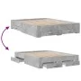 Concrete gray engineered wood bed with drawers 140x200 cm by vidaXL, Beds and slatted bases - Ref: Foro24-3280387, Price: 163...