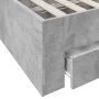 Concrete gray engineered wood bed with drawers 140x200 cm by vidaXL, Beds and slatted bases - Ref: Foro24-3280387, Price: 163...