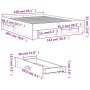 Betongraues Holzwerkstoffbett mit Schubladen 140x200 cm von vidaXL, Betten und Lattenroste - Ref: Foro24-3280387, Preis: 162,...