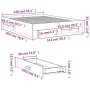 Concrete gray engineered wood bed with drawers 140x200 cm by vidaXL, Beds and slatted bases - Ref: Foro24-3280387, Price: 163...
