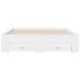 White engineered wood bed with drawers 120x200 cm by vidaXL, Beds and slatted bases - Ref: Foro24-3280391, Price: 168,90 €, D...