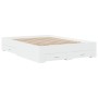 Weißes Holzwerkstoffbett mit Schubladen 140x190 cm von vidaXL, Betten und Lattenroste - Ref: Foro24-3280398, Preis: 185,96 €,...