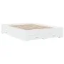 White engineered wood bed with drawers 140x190 cm by vidaXL, Beds and slatted bases - Ref: Foro24-3280398, Price: 183,36 €, D...
